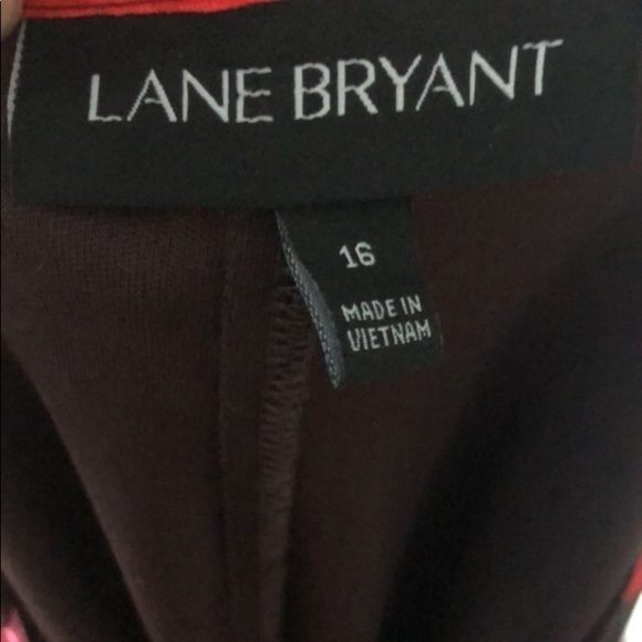 Lane Bryant Red Pink Striped Floral Semi Sheer Blouse 16 - Picture 6 of 7